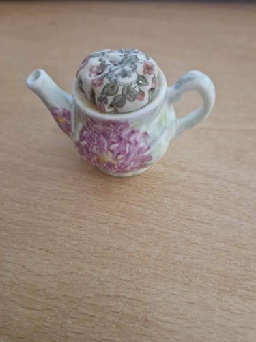 Antique pin cushion teapot - cushion,
