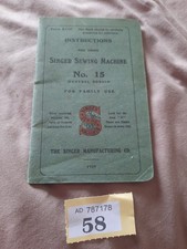 Vintage Singer Sewing Machine Instruction Books For No. 15 Model 