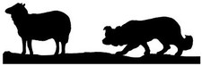 Sheepdog & Sheep in Mild Steel for Weathervanes or Features in Gates 