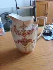 Antique Crown Devon Etna Patten Jug Queen Anne Shape 7" VGC