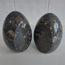 Alabaster Orb Egg bookends