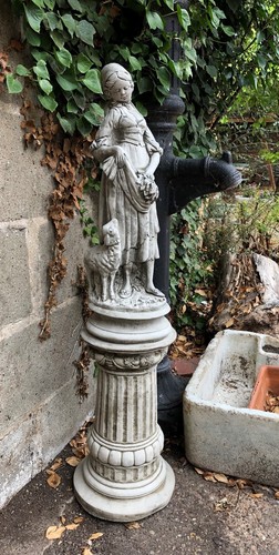 Lady shepherdess stone garden - shepherdess,