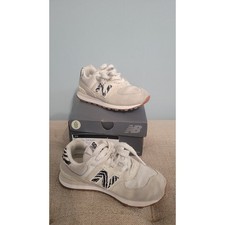 New Balance 574 Kids Sneakers White Black Zebra Print Size 11C – Preowned