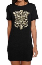 Steampunk Ribcage Women's T-Shirt Dress - Steam Punk Skeleton Clothing