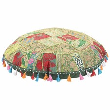 Moroccan pouffe cover round - cover,