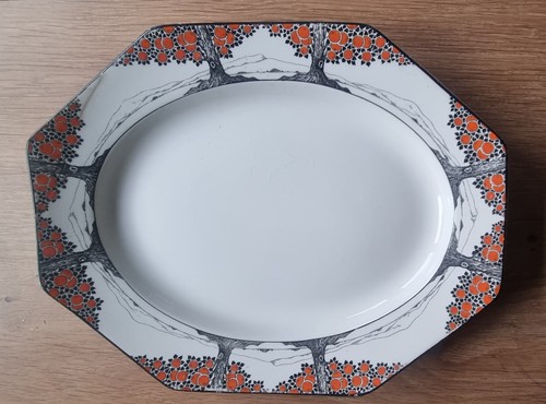 Art deco crown ducal orange - art,