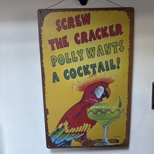 Retro metal bar sign - metal, “polly