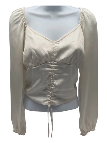 Hollister cream satin blouse - satin,