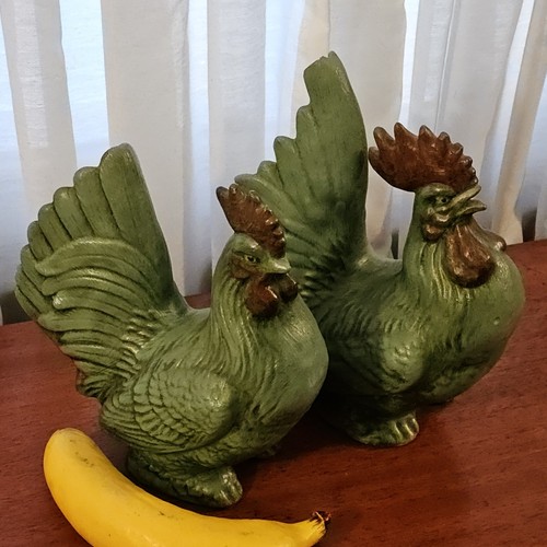 Vintage bantam chickens teal - chickens,