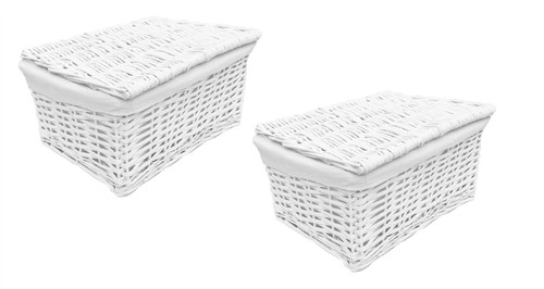Set lidded wicker storage - lidded,