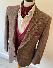 HARRIS TWEED mens BROWN RUSTIC