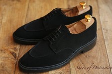 Crockett & Jones Surrey Black Suede Derby Brogue Shoes UK 7 E US 8