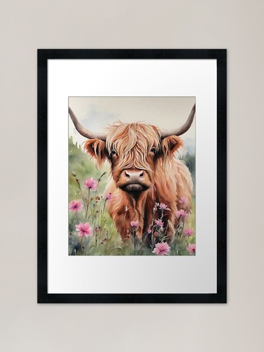 Highland cow painting framed - painting,