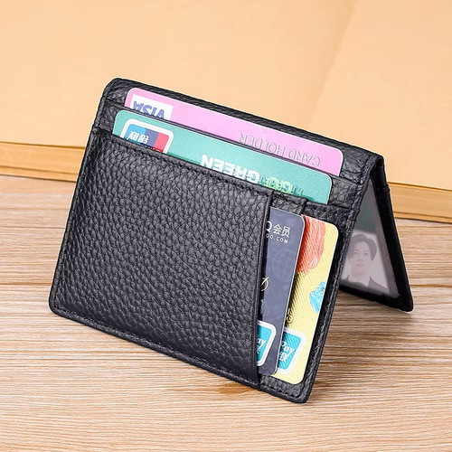 Genuine leather slim wallet - genuine,