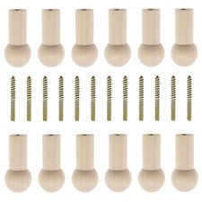12x Wooden Coat Peg Natural