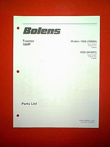 Bolens tractor models - 16, hp
