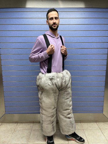 Luxury blue fox pants - blue,