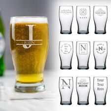 Personalised Engraved Pint Glass Fathers Day Birthday Best Man Usher Stag Party