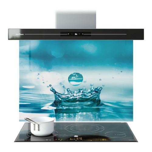 Kitchen glass splashback - kitchen,