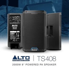 ALTO TS408 2000W 8" Powered PA Speaker with 3 Channel Mixer, Bluetooth Streaming