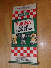 Vintage Old Rare Purina Calf Startena Cow Graphic Farm Feed Sack Bag Empty USA