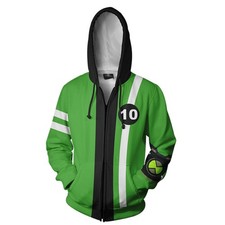 Hoodie Ben10 Alien Force Ultimate Omnitrix Green Jacket Benjamin Cosplay Costume
