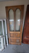 Reclaimed Wooden Stained Glass Panel Front Door 1980/1975MM x 760mm