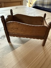 Dolls House 1/12 Scale Miniature Victorian Black Metal Cot Crib 