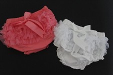 Baby Girls Beautiful Frilly Knickers Pink & White 0-6 Months Nappy Cover 2 Pairs