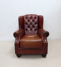 Tetrad Oskar Buffalo Leather Chesterfield Armchair Wingback Chair - No 2