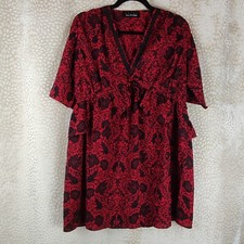 The Kooples Sport Womens Dress Rose Torn Print Size XS Oversized Ruffle Detail 