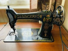 Antique/vintage Singer sewing machine lotus decal 1917 - with table