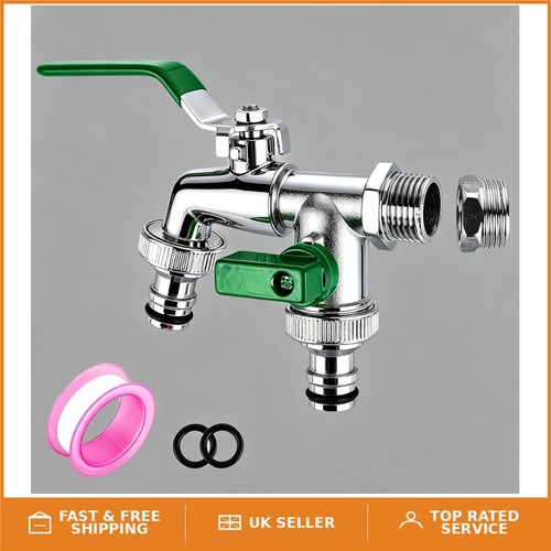 Brass double garden tap dual - garden,