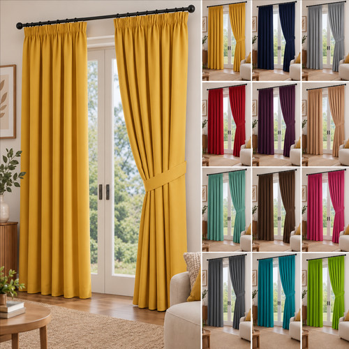 Pencil pleat blackout curtains - pencil,