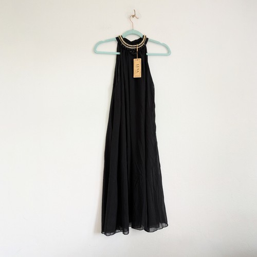 Black gold beaded chiffon - beaded,