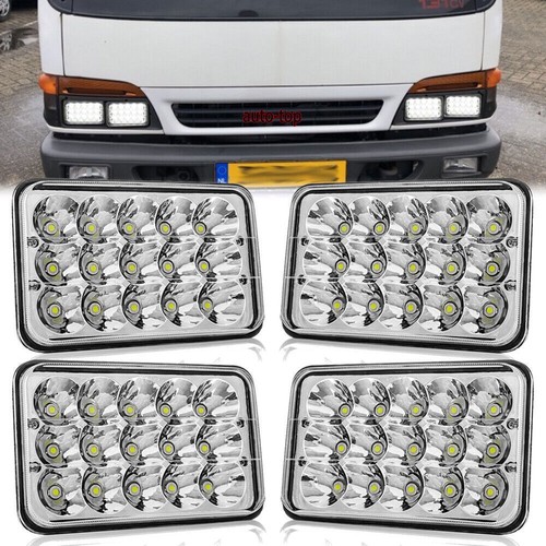 4pc 4x6 led headlights hi - headlights, hi/lo