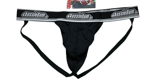 Aussiebum mens black jockstrap - aussiebum,