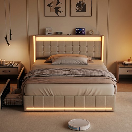 5ft king size upholstered - upholstered, bed