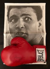 Muhammad Ali Signed Aka Cassius Clay Glove With COA And Guardian Supplement.