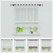 Roman Curtains Shade Window Net Curtain Sheer Liftable Tab Top Voile Blind