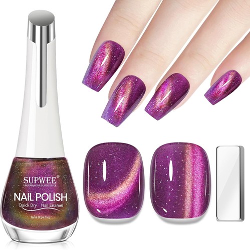 Galaxy purple cat eye nail - cat,