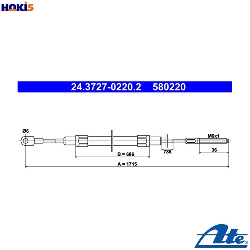 Cable pull parking brake - cable,
