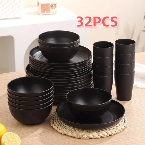 32pcs black dinnerware - 32pcs,