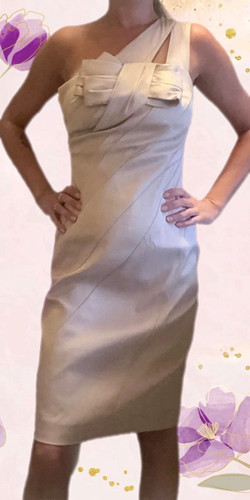 Karen millen beige satin - satin, one