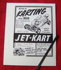 JET KART KARTING RUSTON'S ENGINEERING HUNTINGDON 1960 ORIGINAL VINTAGE ADVERT
