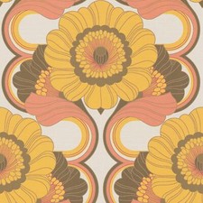 AS Creation 70's Retro Floral Chic Brown Wallpaper Textured Paste The Wall