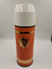 vintage holiday Thermos flask Orange And White Lid