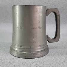 Vintage 1948 Manor House Hotel Birmingham Pewter Tankard By Gaskell & Chambers