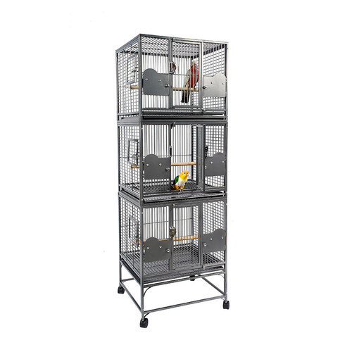 Triple stacked parrot cage - stacked,