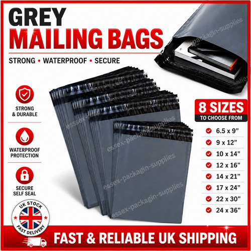 Grey mailing bags - grey,